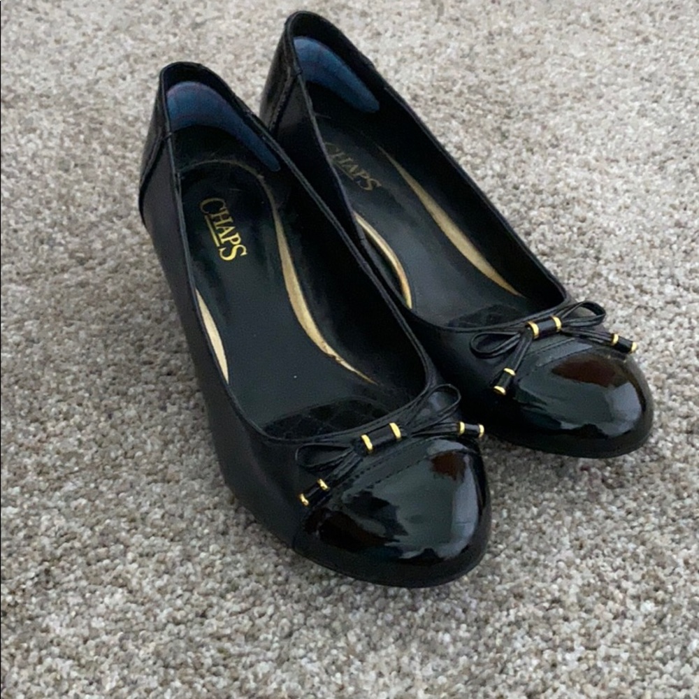 Chaps black wedges